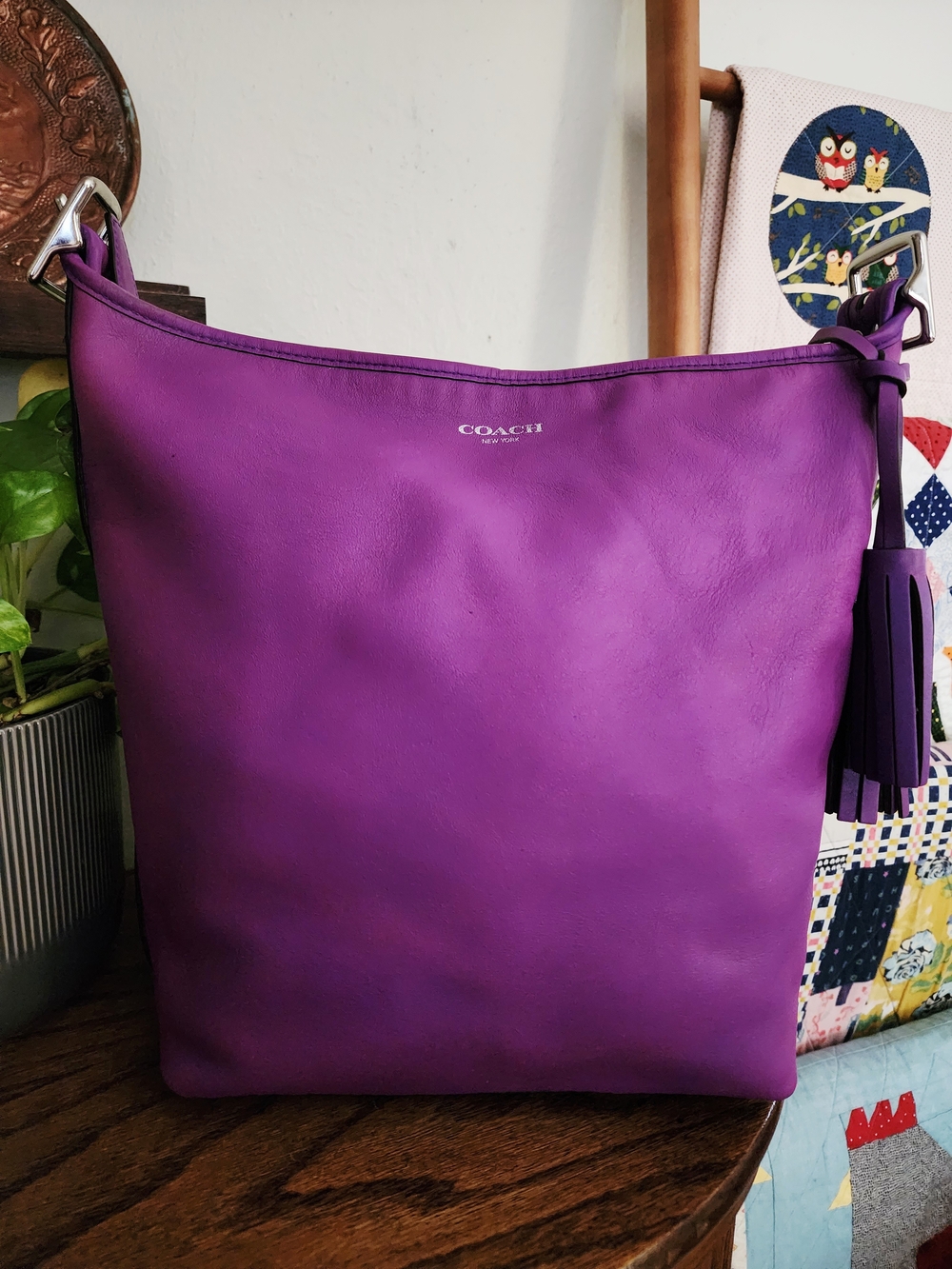🦄 RARE Coach Legacy Leather Duffle Bag in Ultraviolet (#19889)